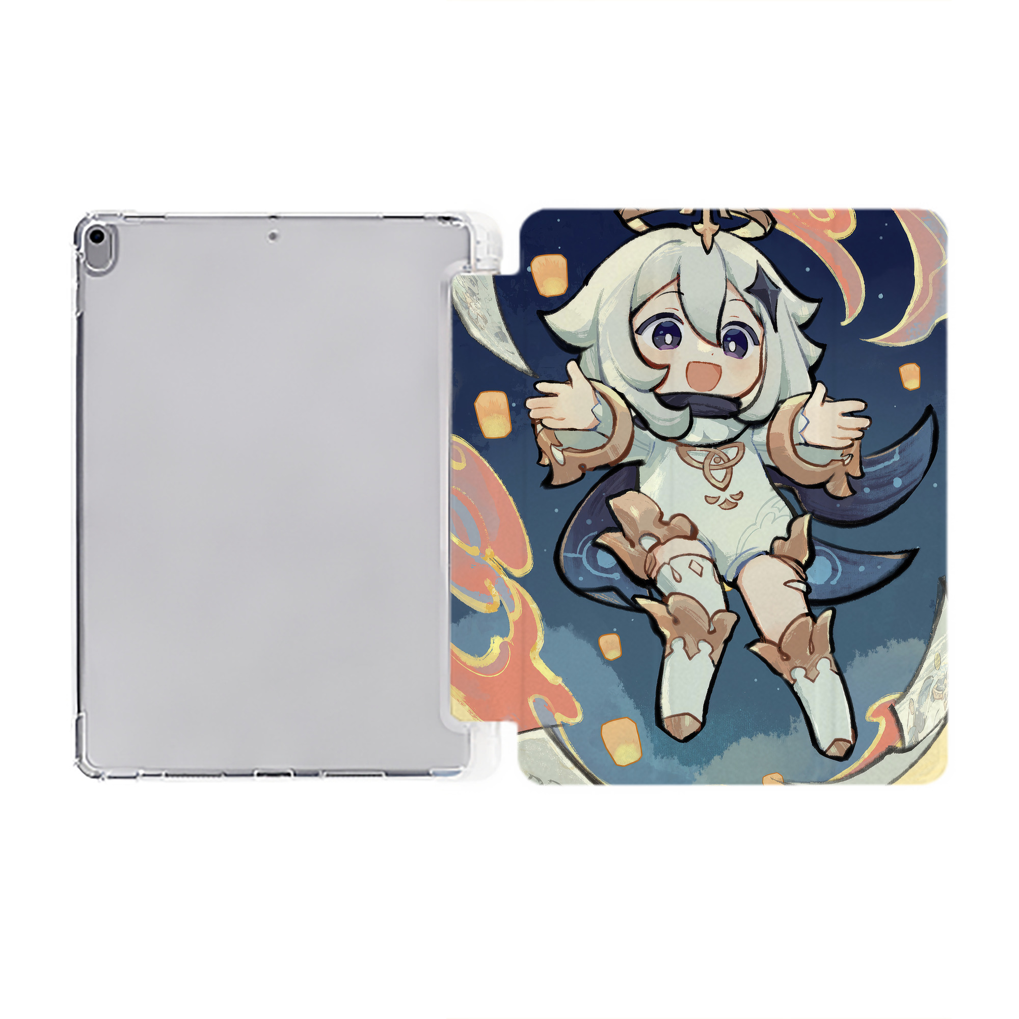 げんし神 genshin IPad ケース ペン収納付き 三つ折りスタンド PUレザー×シリコン 対応機種9.5/10.5/10.9インチ